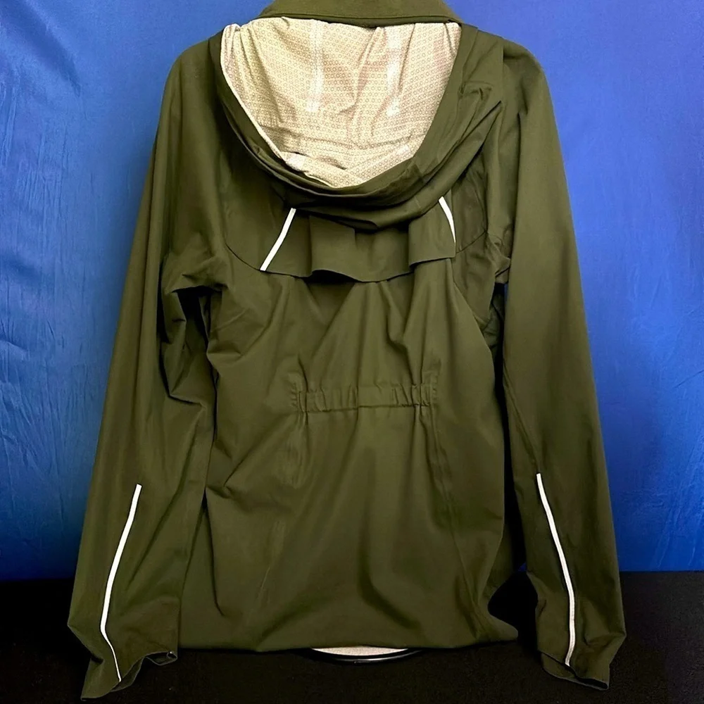 Athleta Waterproof Rain Runner Jacket Forest Green Size Large RN 54023 - Picture 6 of 12